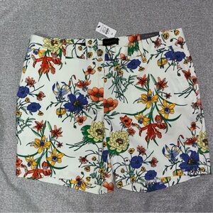 Talbots NEW wildflower print Relaxed Chino shorts 6" inseam size 8P 8 Petite